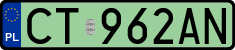 License plates of Poland, Electric vehicles