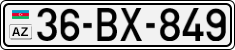License plate of Azerbaijan, Cars