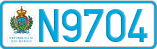 License plate of San Marino, Cars (A1234)