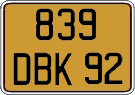 French license plate, FNI