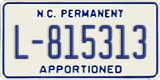 North Carolina, Apportioned Trailer (L-123456)