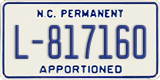 North Carolina, Apportioned Trailer (L-123456)