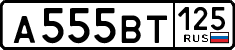 License plate Russia, Cars