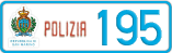 License plate of San Marino, Police (123)