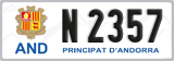 License plate of Andorra, Cars (A 1234)