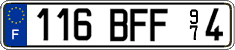 French license plate, FNI