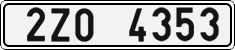 License plate of the Czech Republic, Cars (2001)