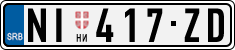 License plate of Serbia, Cars