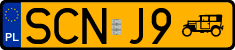 License plates of Poland, Oldtimers