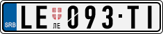 License plate of Serbia, Cars