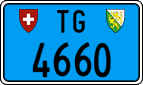License plate of Switzerland, Work and fire vehicles (blue)