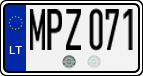 License plate of Lithuania, Cars