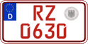 German license plate, Red license plates
