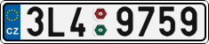 License plate of the Czech Republic, Cars (2001)