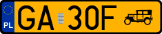 License plates of Poland, Oldtimers