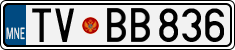 License plate of Montenegro, Cars