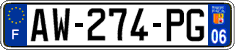 French license plate, SIV (ordinary)