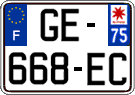 French license plate, SIV (ordinary)