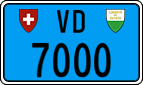 License plate of Switzerland, Work and fire vehicles (blue)