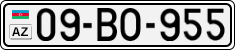 License plate of Azerbaijan, Cars