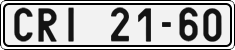 License plate of the Czech Republic, Cars (1960)