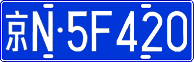 License plate of China, Cars