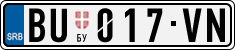 License plate of Serbia, Cars