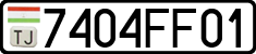 License plate of Tajikistan, Private owners (2009)