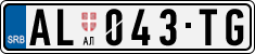 License plate of Serbia, Cars