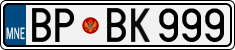 License plate of Montenegro, Cars