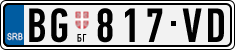License plate of Serbia, Cars