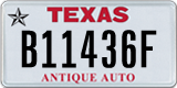 Texas, Specialty plates (A12345B)