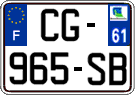 French license plate, SIV (ordinary)