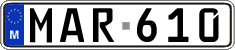 License plate of Malta, Regular plates (ABC 123)
