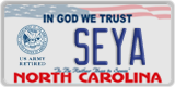 North Carolina, Specialty plates (XXXX(X))