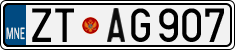 License plate of Montenegro, Cars
