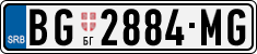 License plate of Serbia, Cars