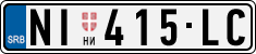 License plate of Serbia, Cars