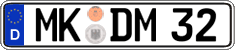 German license plate, Regular plates