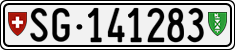 License plate of Switzerland, Cars