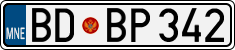 License plate of Montenegro, Cars