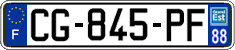 French license plate, SIV (ordinary)