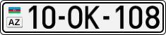 License plate of Azerbaijan, Cars