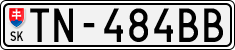 License plate of Slovakia, Cars