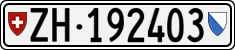 License plate of Switzerland, Cars