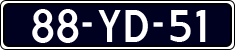 License plate of the Netherlands, Imported oldtimers (cars)