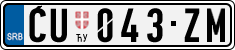 License plate of Serbia, Cars