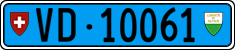 License plate of Switzerland, Work and fire vehicles (blue)