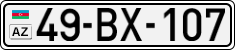 License plate of Azerbaijan, Cars