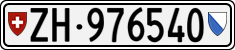 License plate of Switzerland, Cars